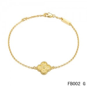 š¼ VC single clover bracelet adjustable - gold