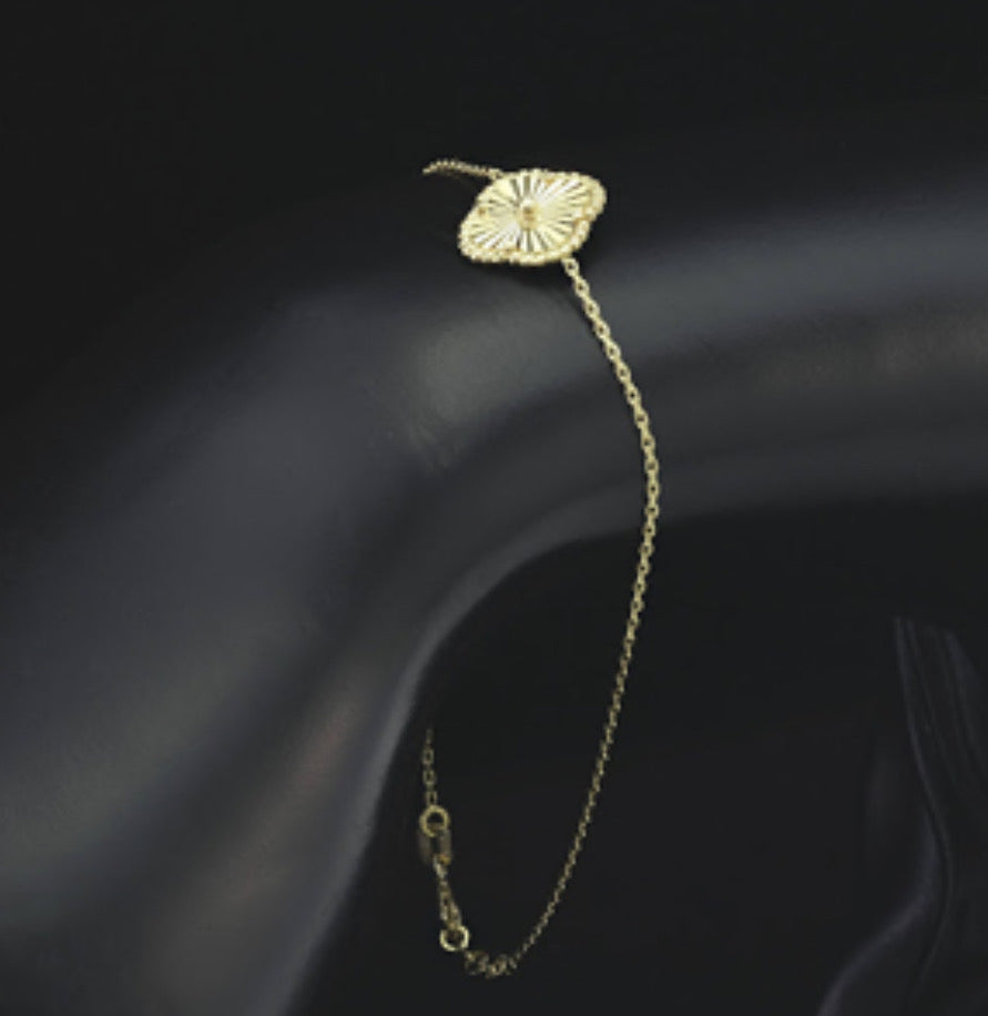🌼 VC single clover bracelet adjustable - gold